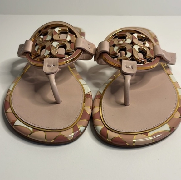 Tory Burch Enamel Miller Sandals size 8.5 M Pink - Picture 9 of 15